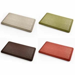 Factory Direct Anti-Slip PU Leather Eco-Friendly Waterproof Thick Foam Backing Door Mats 51*91 Solid Color Floor Mats Rugs