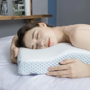 Adjustable Butterfly Shredded Memory Foam Pillow Solid Pattern Neck Support Sleep Therapy Bamboo Silk Fabric Memory Foam Filling