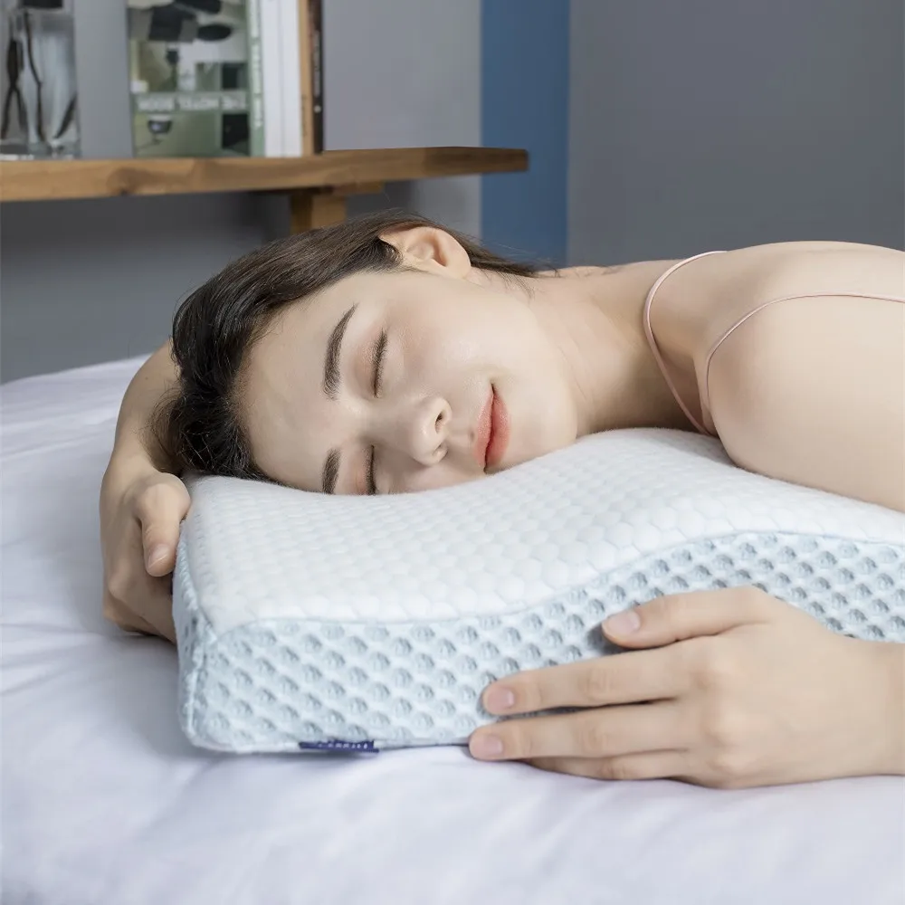 Adjustable Butterfly Shredded Memory Foam Pillow Solid Pattern Neck Support Sleep Therapy Bamboo Silk Fabric Memory Foam Filling