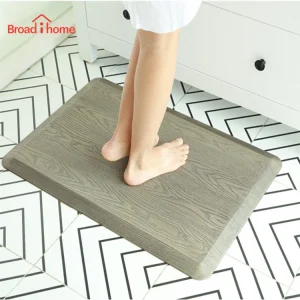 3D Wood Grain Anti-Bacterial Anti-Fatigue Carpet Mat Polyurethane Slip-Resistant Kitchen & Bathroom Floor Mat for Store