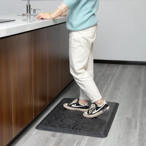 Marble Surface with Patterned European Style Non-slip PU Foam Anti-fatigue Kitchen Floor MATS