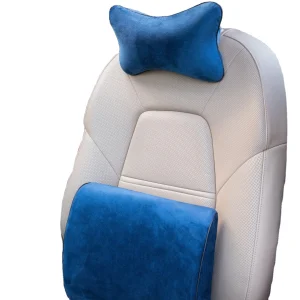 Firsthand Supply Solid Pattern Skin-friendly Bamboo Fiber Heat Dissipation Stable Support Memory Foam Car Neck Headrest Pillows