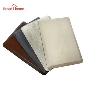 Modern 51*76cm Anti-Bacterial Anti-Fatigue Foot Mat for Store Compatible Non-Slip Polyester Wood Grain PU Entryway Bedroom Kitc